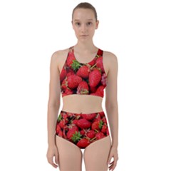 Strawberries Berries Fruit Racer Back Bikini Set by Nexatart