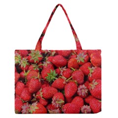 Strawberries Berries Fruit Zipper Medium Tote Bag by Nexatart