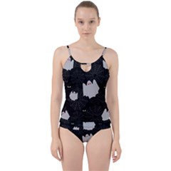 Spider Web And Ghosts Pattern Cut Out Top Tankini Set