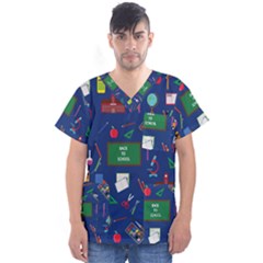 Back To School Men s V-neck Scrub Top