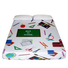 Back To School Fitted Sheet (king Size) by Valentinaart