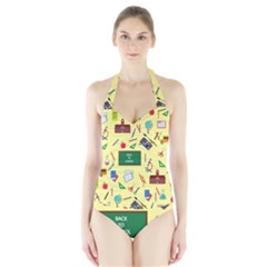 Back To School Halter Swimsuit by Valentinaart