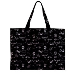 Skeleton Pattern Zipper Mini Tote Bag by Valentinaart