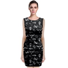 Skeleton Pattern Classic Sleeveless Midi Dress by Valentinaart