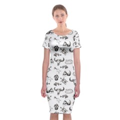 Skeleton Pattern Classic Short Sleeve Midi Dress by Valentinaart