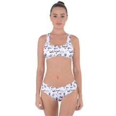 Skeleton Pattern Criss Cross Bikini Set