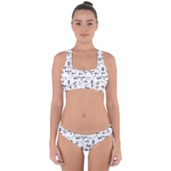 Skeleton Pattern Cross Back Hipster Bikini Set