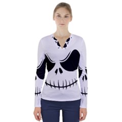 Halloween V-neck Long Sleeve Top