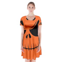 Halloween Short Sleeve V-neck Flare Dress by Valentinaart