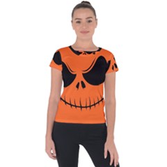 Halloween Short Sleeve Sports Top  by Valentinaart