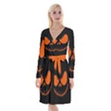 Halloween Long Sleeve Velvet Front Wrap Dress View1