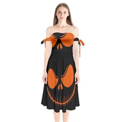 Halloween Shoulder Tie Bardot Midi Dress