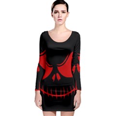 Halloween Long Sleeve Bodycon Dress by Valentinaart