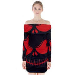 Halloween Long Sleeve Off Shoulder Dress by Valentinaart