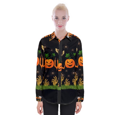 Halloween Womens Long Sleeve Shirt by Valentinaart