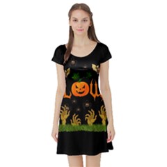 Halloween Short Sleeve Skater Dress by Valentinaart