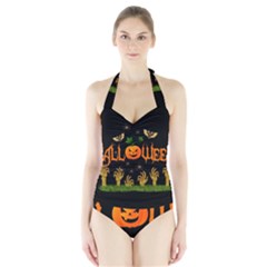 Halloween Halter Swimsuit by Valentinaart