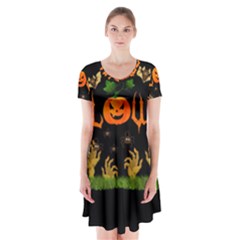 Halloween Short Sleeve V-neck Flare Dress by Valentinaart