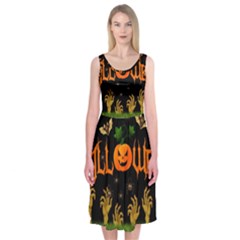 Halloween Midi Sleeveless Dress by Valentinaart