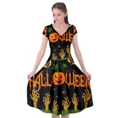 Halloween Cap Sleeve Wrap Front Dress by Valentinaart