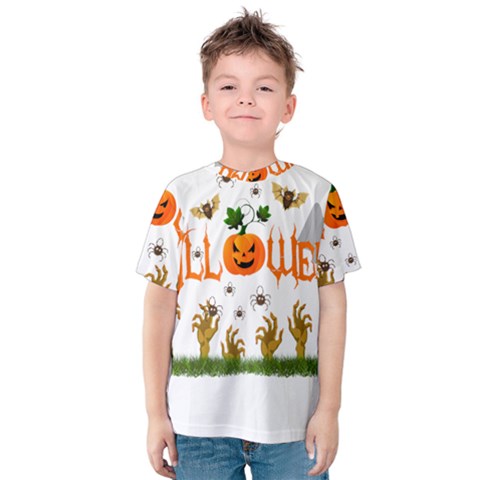 Halloween Kids  Cotton Tee by Valentinaart