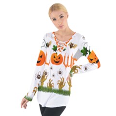 Halloween Tie Up Tee by Valentinaart