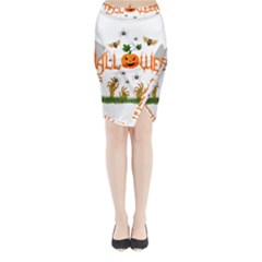 Halloween Midi Wrap Pencil Skirt by Valentinaart