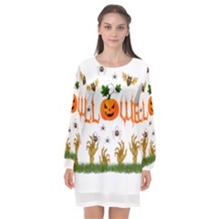 Halloween Long Sleeve Chiffon Shift Dress  by Valentinaart