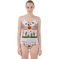 Halloween Cut Out Top Tankini Set