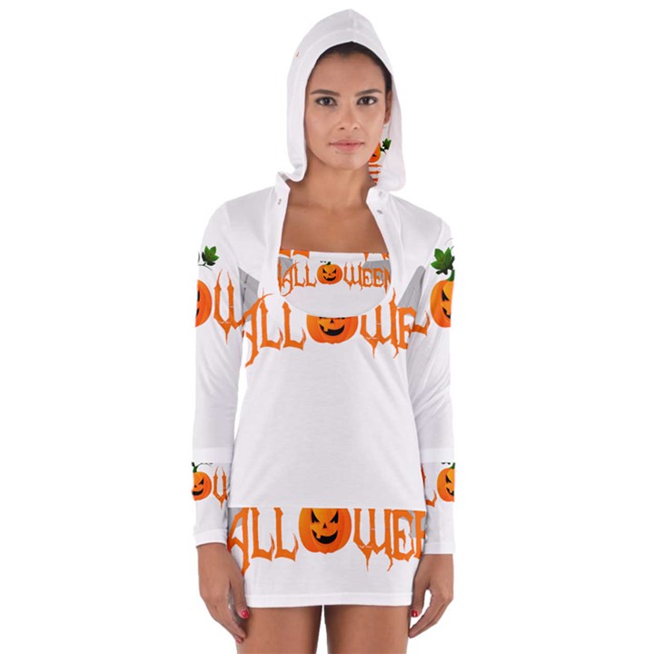 Halloween Long Sleeve Hooded T-shirt