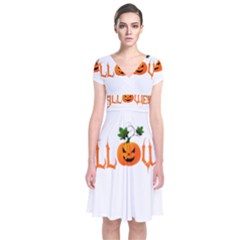 Halloween Short Sleeve Front Wrap Dress by Valentinaart