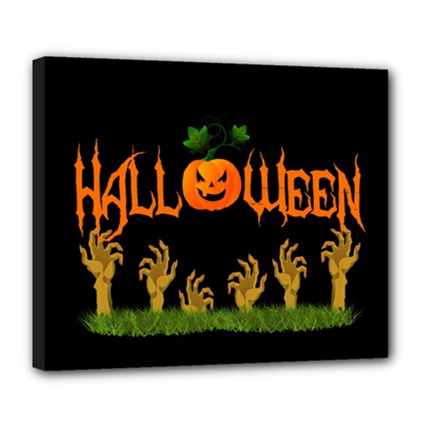 Halloween Deluxe Canvas 24  X 20   by Valentinaart