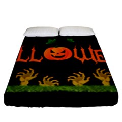 Halloween Fitted Sheet (king Size) by Valentinaart