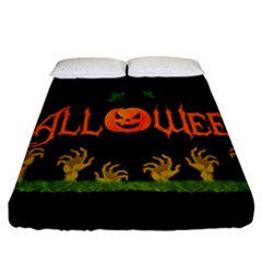 Halloween Fitted Sheet (california King Size) by Valentinaart