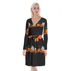 Halloween Long Sleeve Velvet Front Wrap Dress by Valentinaart