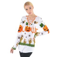 Halloween Tie Up Tee by Valentinaart