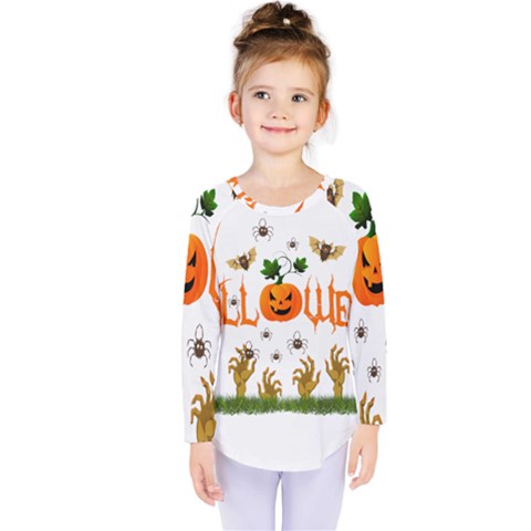 Halloween Kids  Long Sleeve Tee by Valentinaart