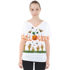 Halloween V-neck Dolman Drape Top