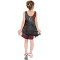 Awesmoe Black Horse With Flowers On Red Background Kids  Sleeveless Dress View2