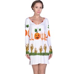 Halloween Long Sleeve Nightdress by Valentinaart