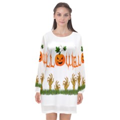 Halloween Long Sleeve Chiffon Shift Dress  by Valentinaart