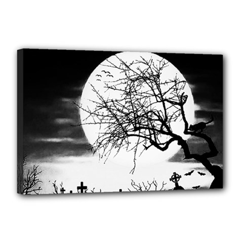 Halloween Landscape Canvas 18  X 12  by Valentinaart