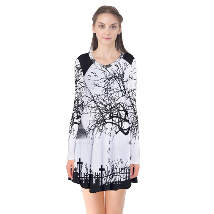 Halloween landscape Flare Dress