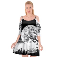 Halloween Landscape Cutout Spaghetti Strap Chiffon Dress by Valentinaart