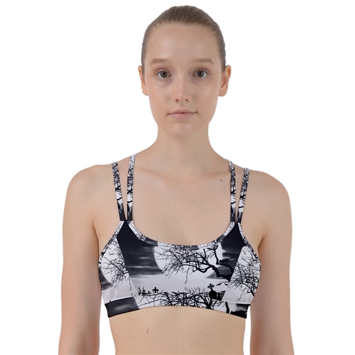 Halloween landscape Line Them Up Sports Bra