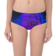 Halloween Landscape Mid-waist Bikini Bottoms by Valentinaart