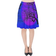 Halloween Landscape Velvet High Waist Skirt