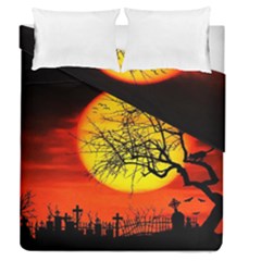 Halloween Landscape Duvet Cover Double Side (queen Size) by Valentinaart