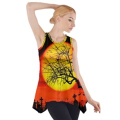 Halloween Landscape Side Drop Tank Tunic by Valentinaart