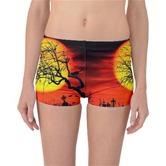 Halloween Landscape Reversible Boyleg Bikini Bottoms by Valentinaart